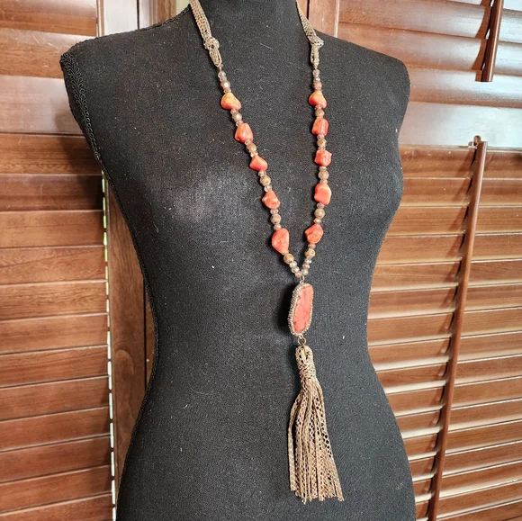 Handcrafted Red Turquoise Necklace - Picture 3 of 5